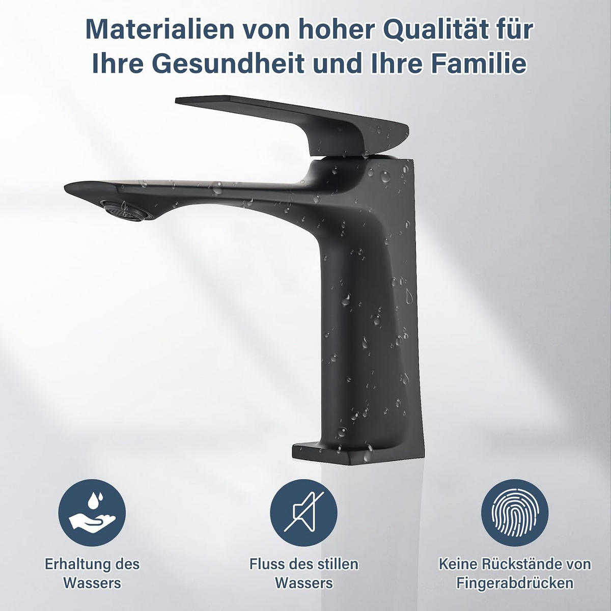BADEZIMMERARMATUR, 17,5 x 15 cm, schwarz - Schwarz, Metall (20/10/15cm) - Vallsero