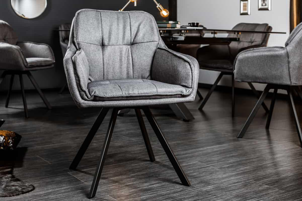 STUHL MR. LOUNGER Strukturstoff Grau 85 cm - Schwarz/Grau, Naturmaterialien/Textil (63/85/62cm) - riess-ambiente