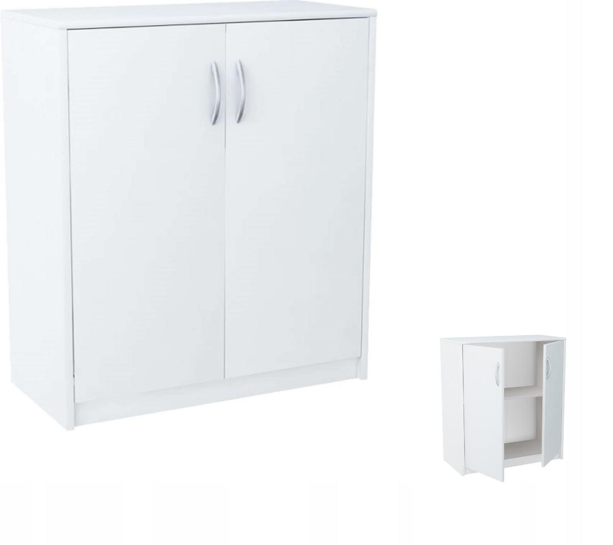 KOMMODE 2D Weiß 74/35/85 cm 2-türig - Weiß, Holzwerkstoff (74/85/35cm) - Matkam Möbel