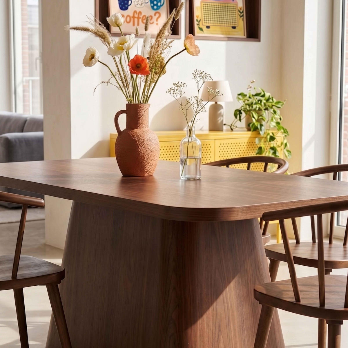 ESSTISCH, dunkles Holzeffekt - Braun, Holz (90/180/75cm) - Oviala