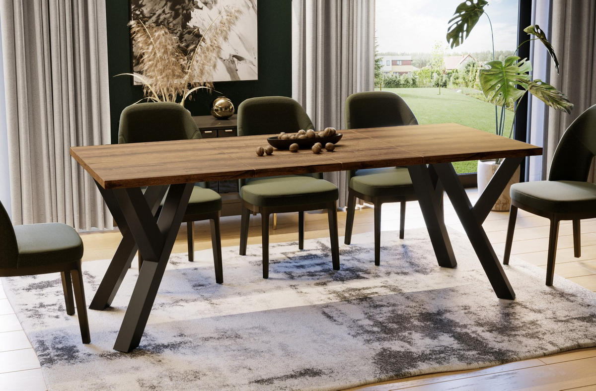 ESSTISCH Pier ausziehbar bis 210 cm - Mooreichefarben, Holzwerkstoff (130/80/76cm) - Endo-Moebel