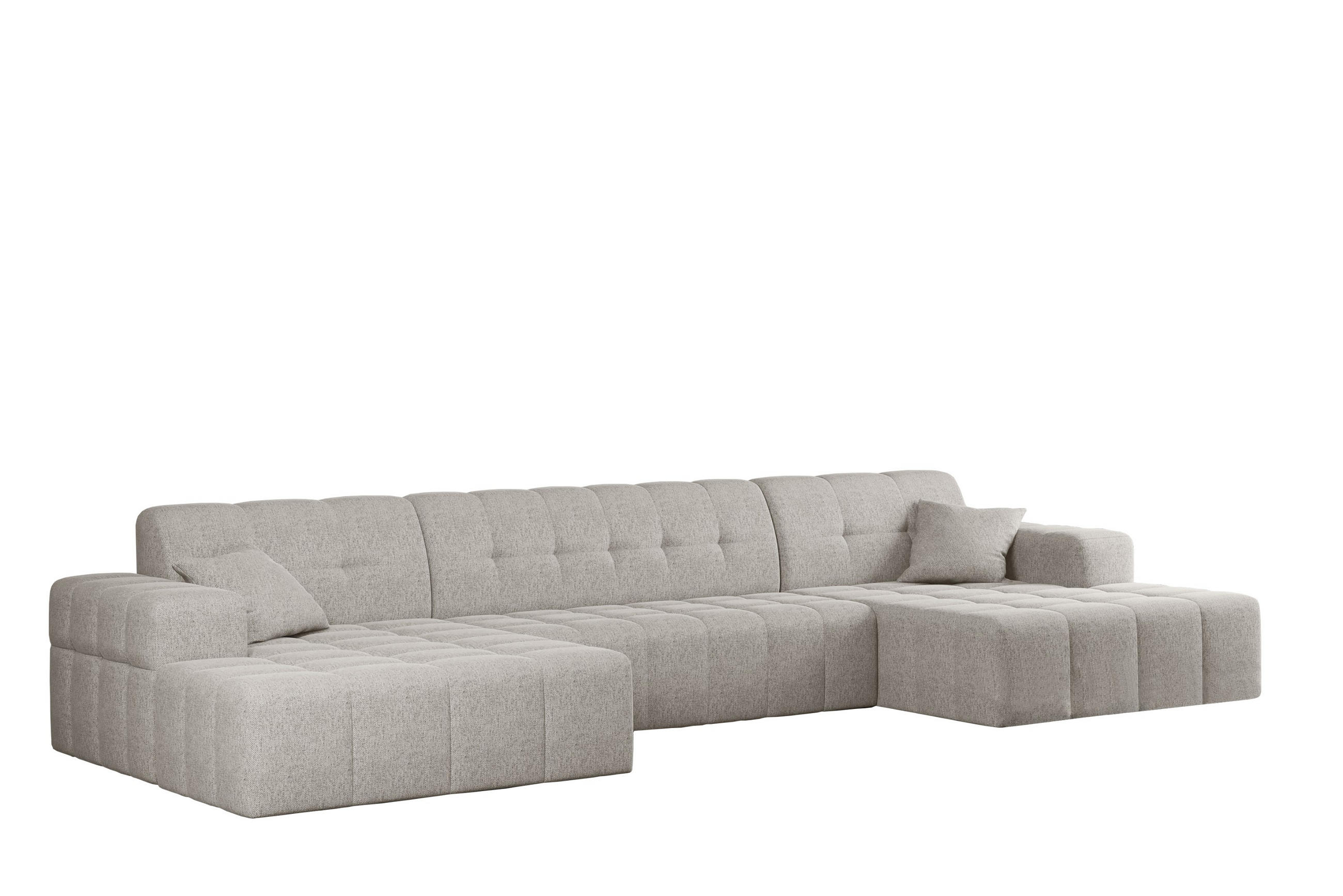 ECKSOFA U-form Wohnzimmer NIMES Stoff VERITA Beige - Beige, Holz/Textil (350/168cm) - Kaiser Möbel