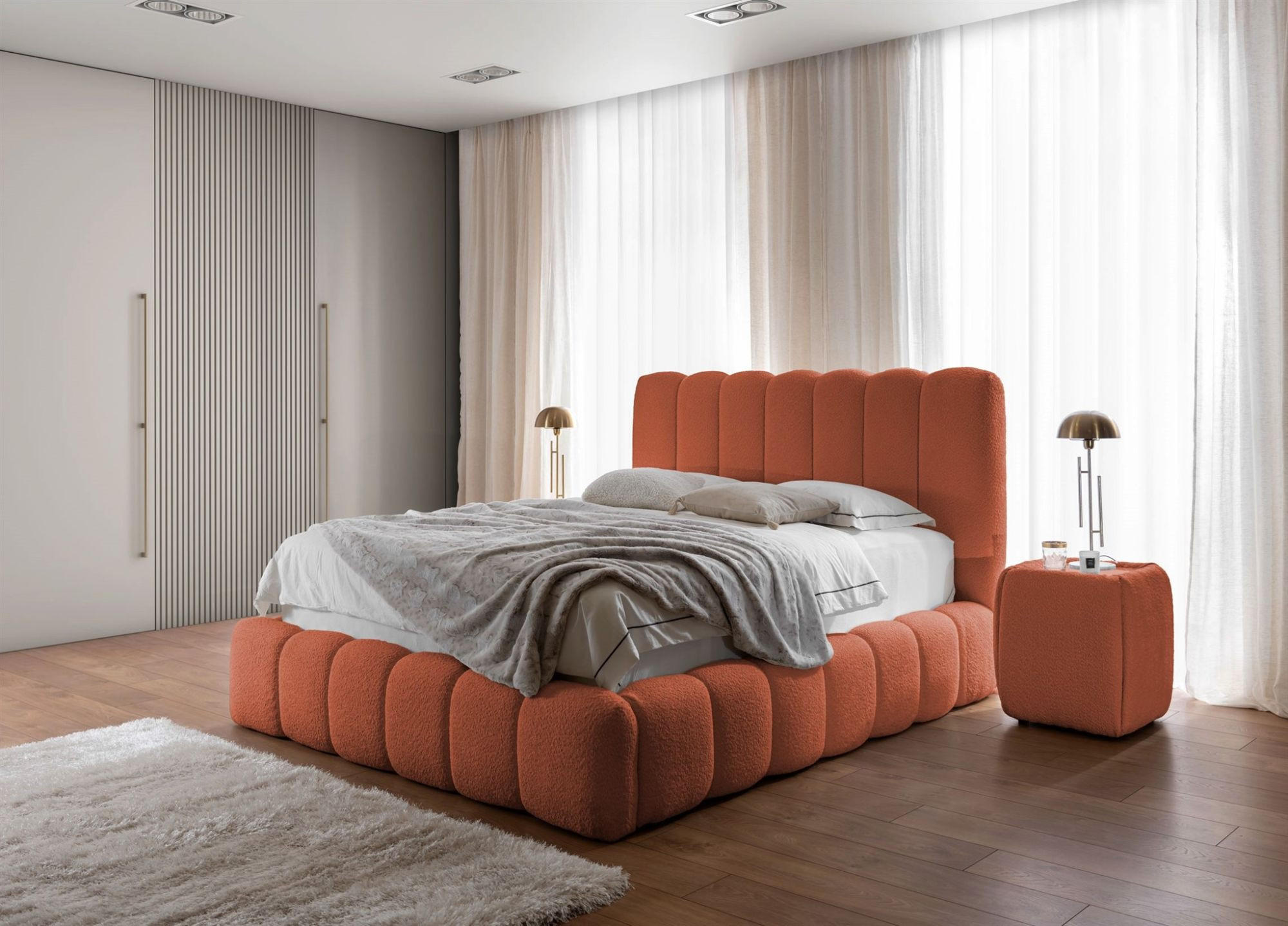 POLSTERBETT Carson In Catch Me Set.1 - Rotbraun, Holzwerkstoff/Textil (120/200cm) - Fun Möbel