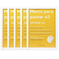 RAHMEN Set mit 48 aus MDF und Acrylglas Schutz und Aussteller für Fotografien, Bilder, Poster, Gemälde, Dekoration für Haus Farbe Weiß A3 - Weiß, Holz (29.7/3/42cm) - Nacnic