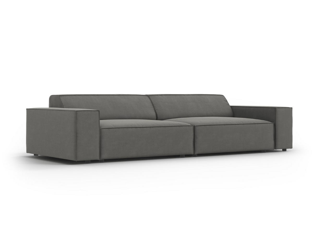 SOFA Jodie aus Samt hellgrau 4 Sitzplätze - Hellgrau, Textil (244/70/102cm) - Micadoni