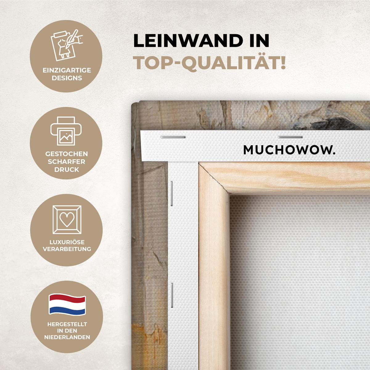 LEINWANDBILD Ölgemälde - Frau - Wein 60x80 cm - Hellbraun, Textil (60/80cm) - MuchoWow