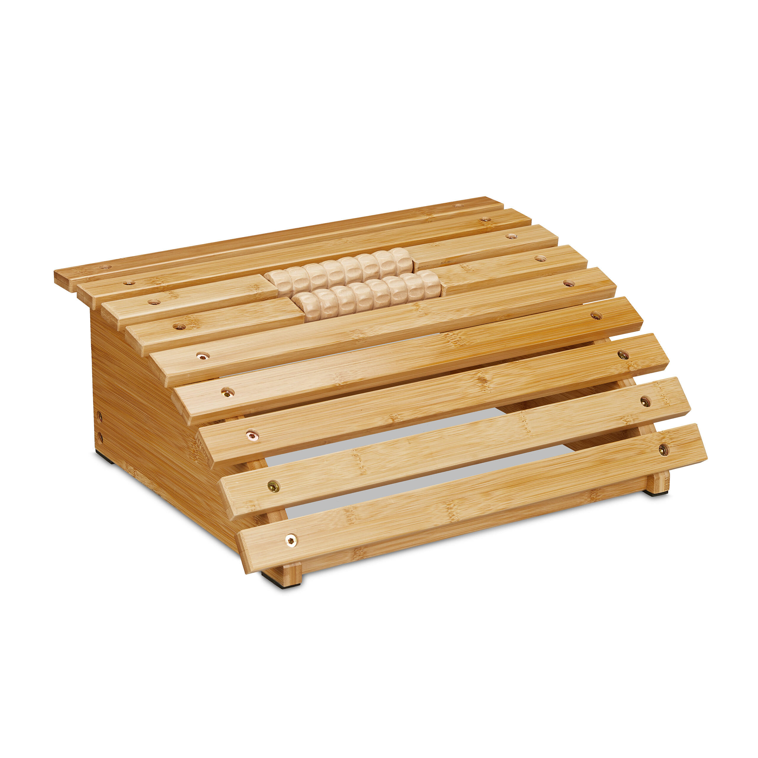 FUSSSTÜTZE - Hellbraun, Holz (40/16/32cm) - Relaxdays