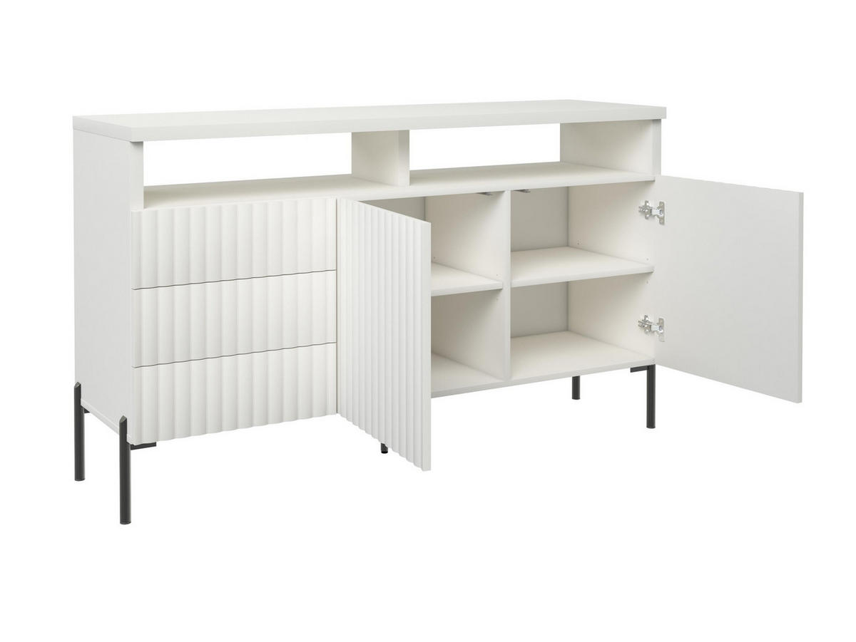 SIDEBOARD WEIß - Schwarz/Weiß, Holzwerkstoff/Metall (150/89/45cm) - FURNLUX