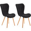 STUHL 2er Set Stoff schwarz - Eukalyptusholzfarben/Schwarz, Holz/Textil (50/88/63cm) - CLP