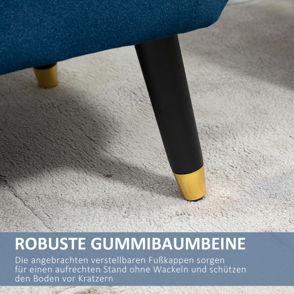 LUXUS Sitzbank, Polsterbank, Blau - Blau, Kunststoff (42/65/107cm) - HOMCOM