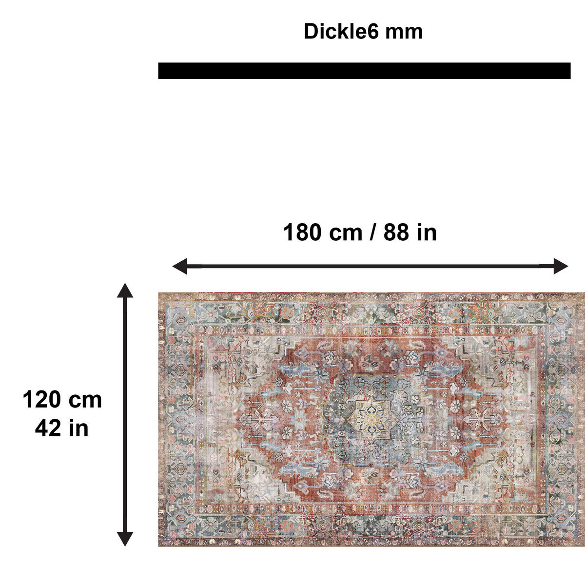 TEPPICH Tolas 120/180 cm - Multicolor, Textil (120/180cm) - Bamyum