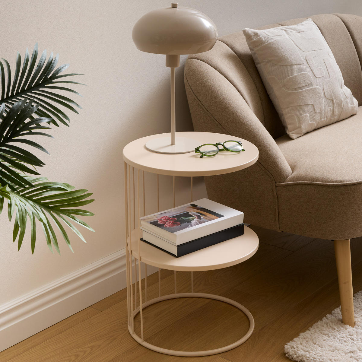 KAFFEETISCH Metall Kobu Beige 35/35/52 cm - Beige, Metall (35/35/52cm) - Atmosphera Createur d´interieur