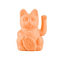 WINKEKATZE Lucky Cat Maneki Neko, Kunststoff, Peach, 15 cm - Rosa, Kunststoff (10.5/15/8.5cm) - Donkey Products