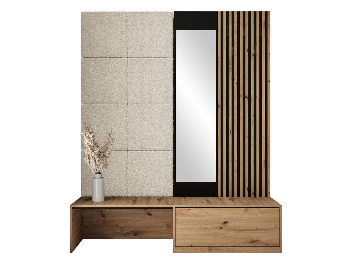 GARDEROBE Premium - Kaschmir/Eiche Artisan, Holzwerkstoff (172/205/42cm) - MIRJAN24