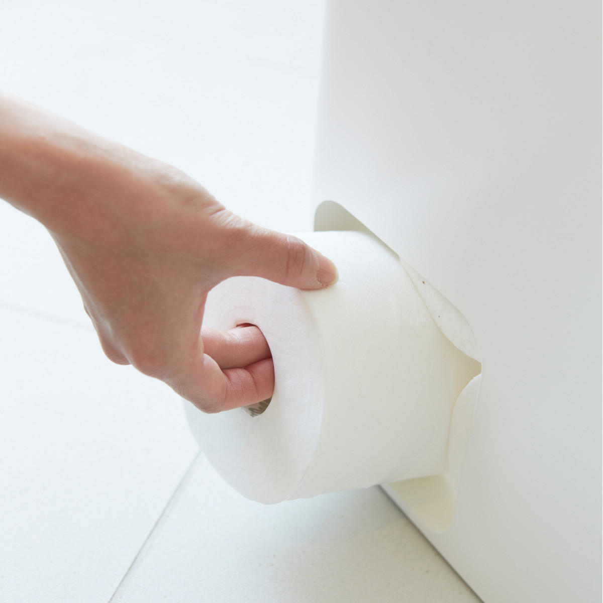 TOILETTENPAPIERHALTER - plate 33/12,5/48 cm - Weiß, Metall (12.5/48/33cm) - Yamazaki