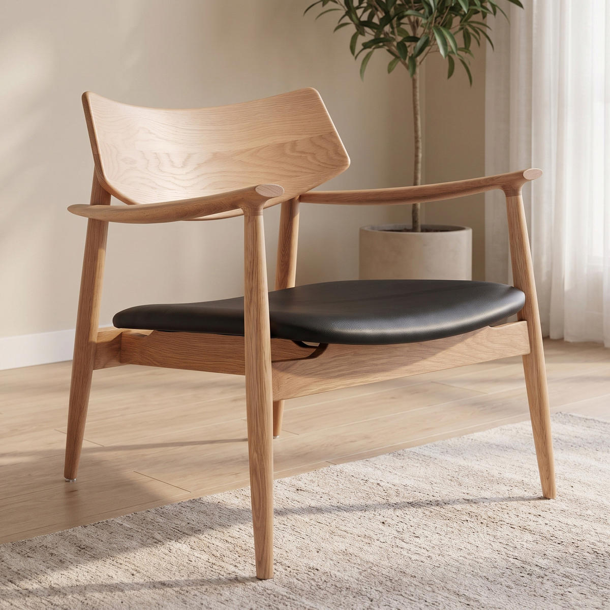 FÅTÖLJ Olvera 75 x 71 x 71 cm – naturfärgad - Naturfärgad, Läder/Träbaserade material (75/71/71cm) - ebuy24