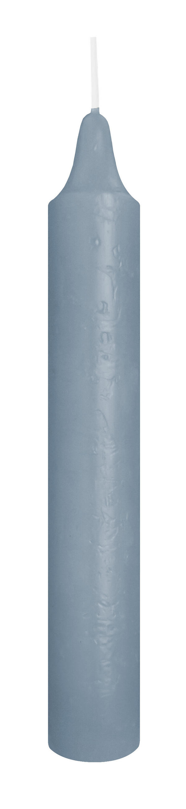 MARBLE Leuchterkerzen durchgefärbt Graublau 150 x 22 mm, 20er Set - Blaugrau, Paraffin (2.2/15/15cm) - Wiedemann Kerzen