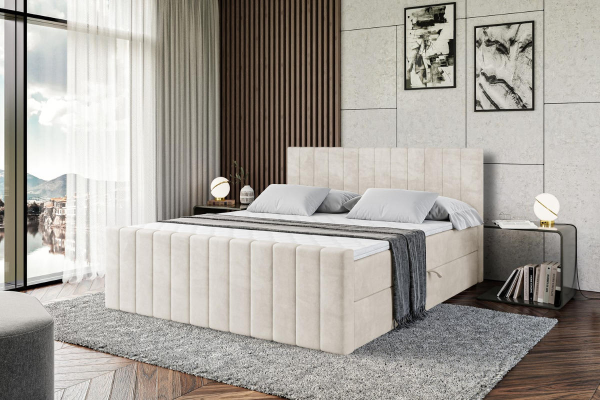 BOXBETT EDITA-Z - 120x200 cm - H3 - Ecru - Ecru, Holzwerkstoff (120/200cm) - ALTDECOR