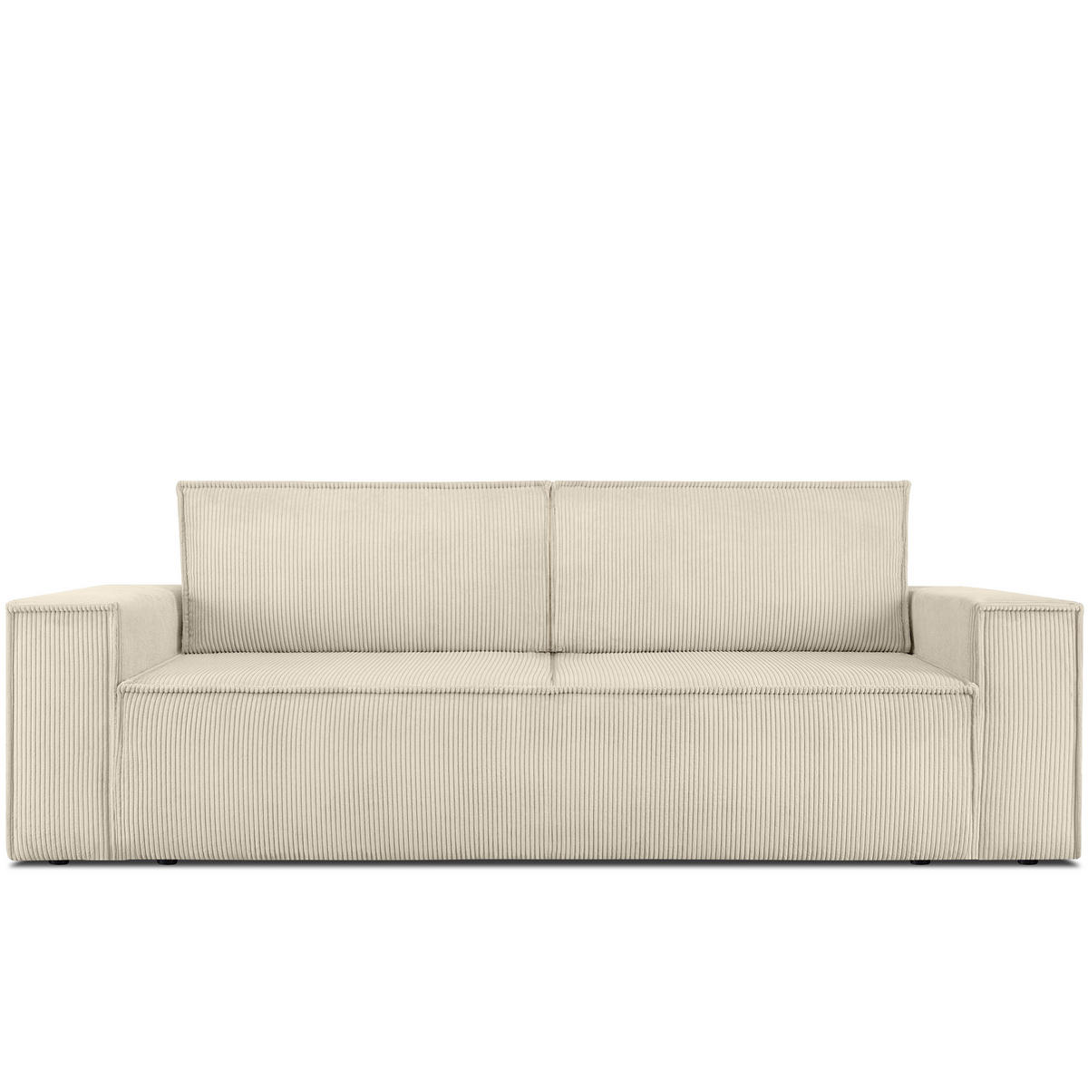 3-SITZER-SCHLAFSOFA NAPI in Pet Friendly Cord-Stoff, cremig - Creme/Schwarz, Textil (244/89/101cm) - KONSIMO®
