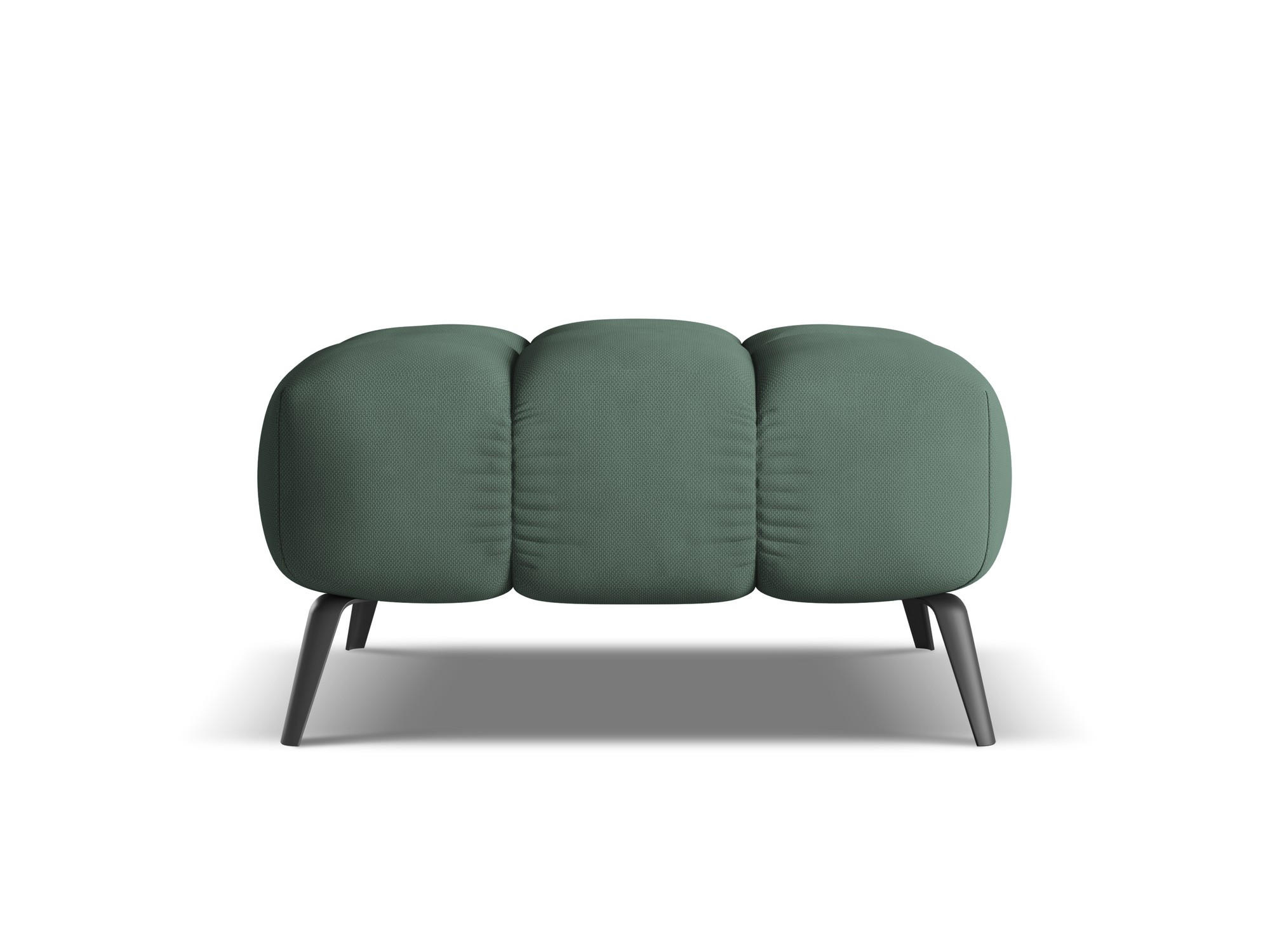 POUF Chenille Stoff Grün - Schwarz/Grün, Textil/Metall (78/41/60cm) - Makamii