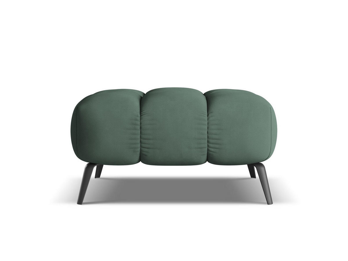 POUF Chenille Stoff Grün - Schwarz/Grün, Textil/Metall (78/41/60cm) - Makamii