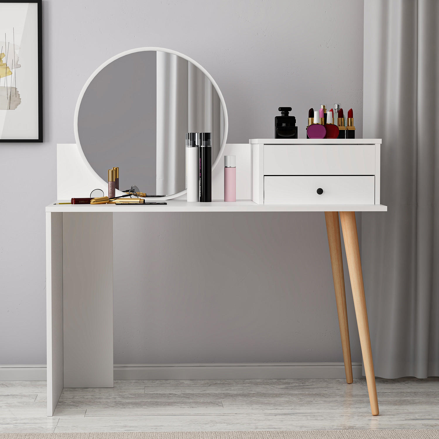 SCHMINKTISCH Nade Weiß - Weiß, Holzwerkstoff (120/96/60cm) - moebel17