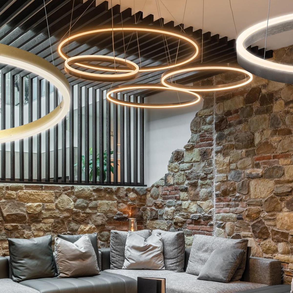 LED-HÄNGELEUCHTE Ring Direkt/Indirekt 5m Schwarz Ø 40cm - Schwarz, Metall (40/40/3.3cm) - s.luce