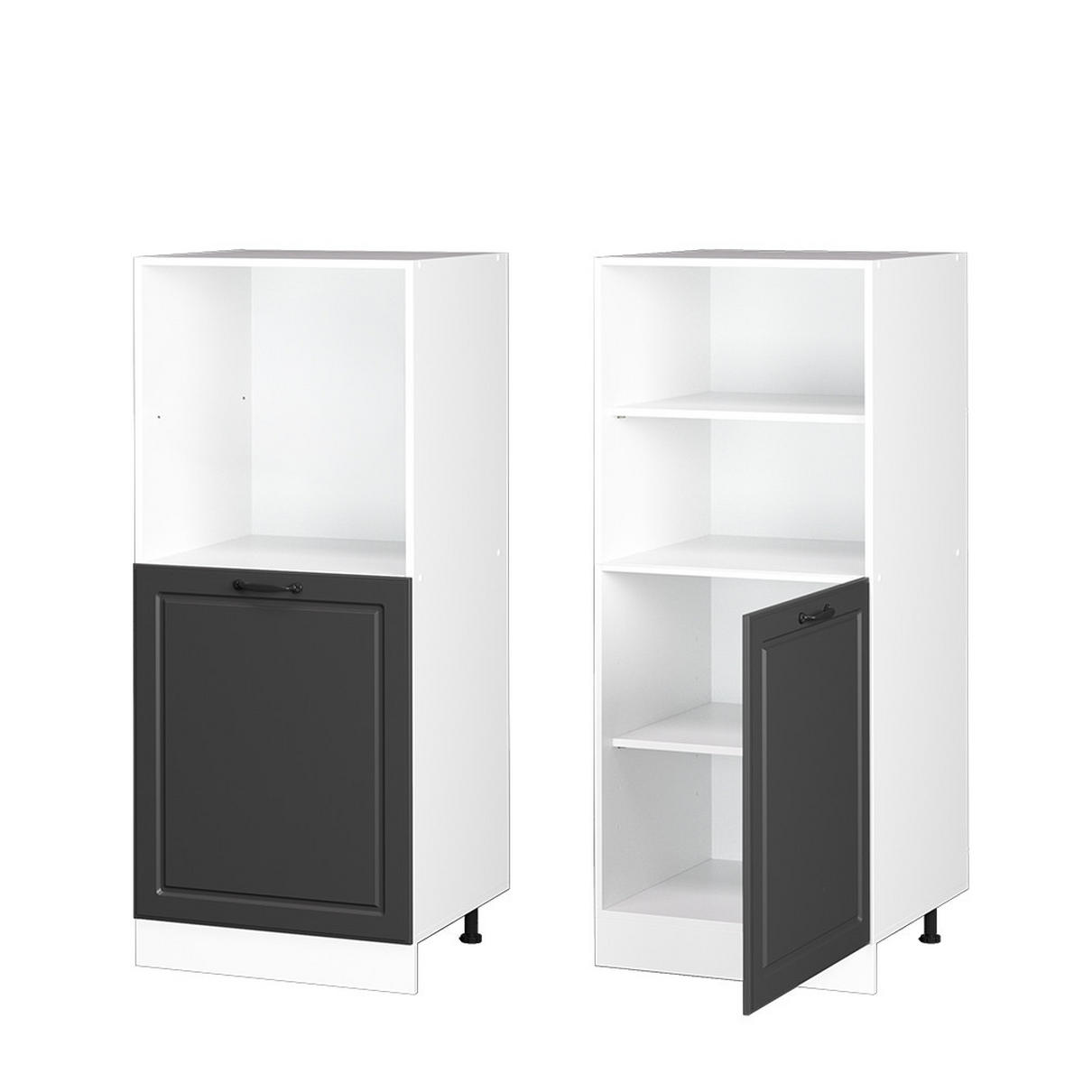 HERDUMBAUSCHRANK R-Line Anthrazit Landhaus 60 cm - Dunkelgrau/Anthrazit, Holzwerkstoff (60/143/57cm) - Vicco