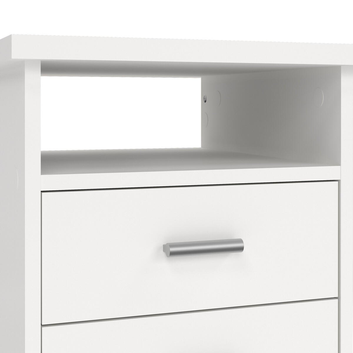 62. SCHREIBTISCH mit 4 Schubladen function 110/48,5/76 cm - Weiß, Holzwerkstoff (110/48.5/76cm) - Calicosy