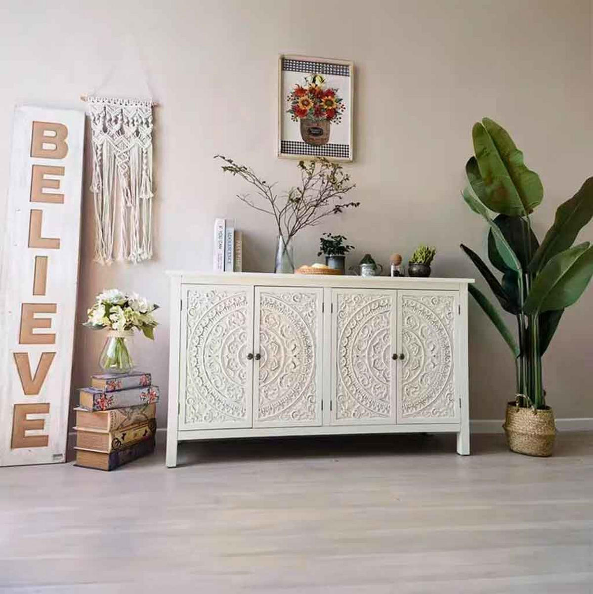 SIDEBOARD weißes 120x40x74 cm - Weiß, Holz (120/74/40cm) - Wanderlust