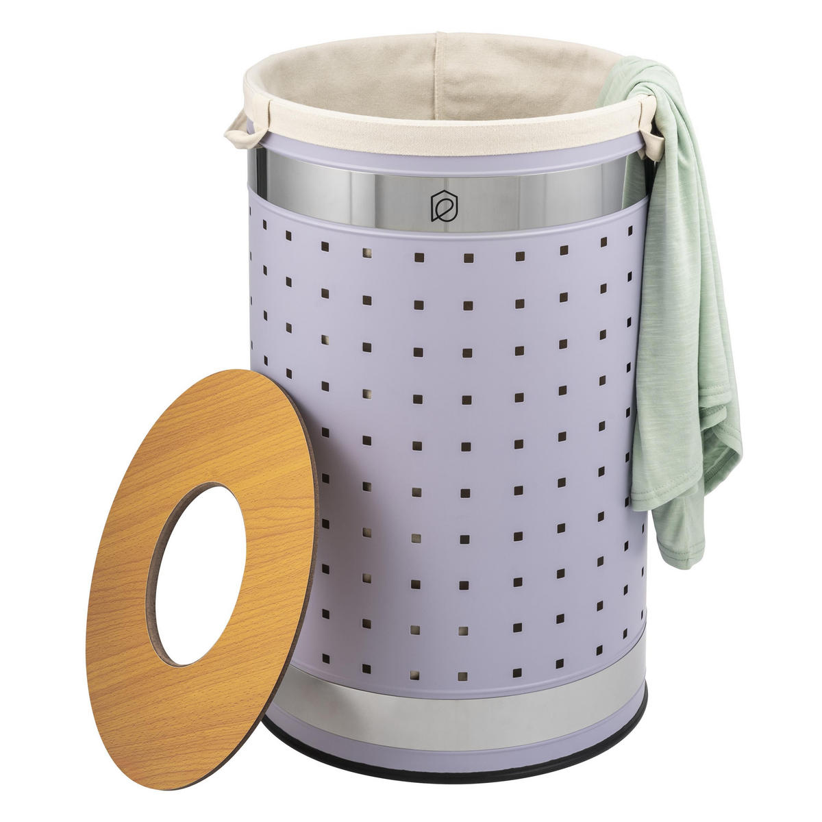 WÄSCHETONNE 50 Liter, lila - Lila, Metall (35.5/57.5/35.5cm) - eluno