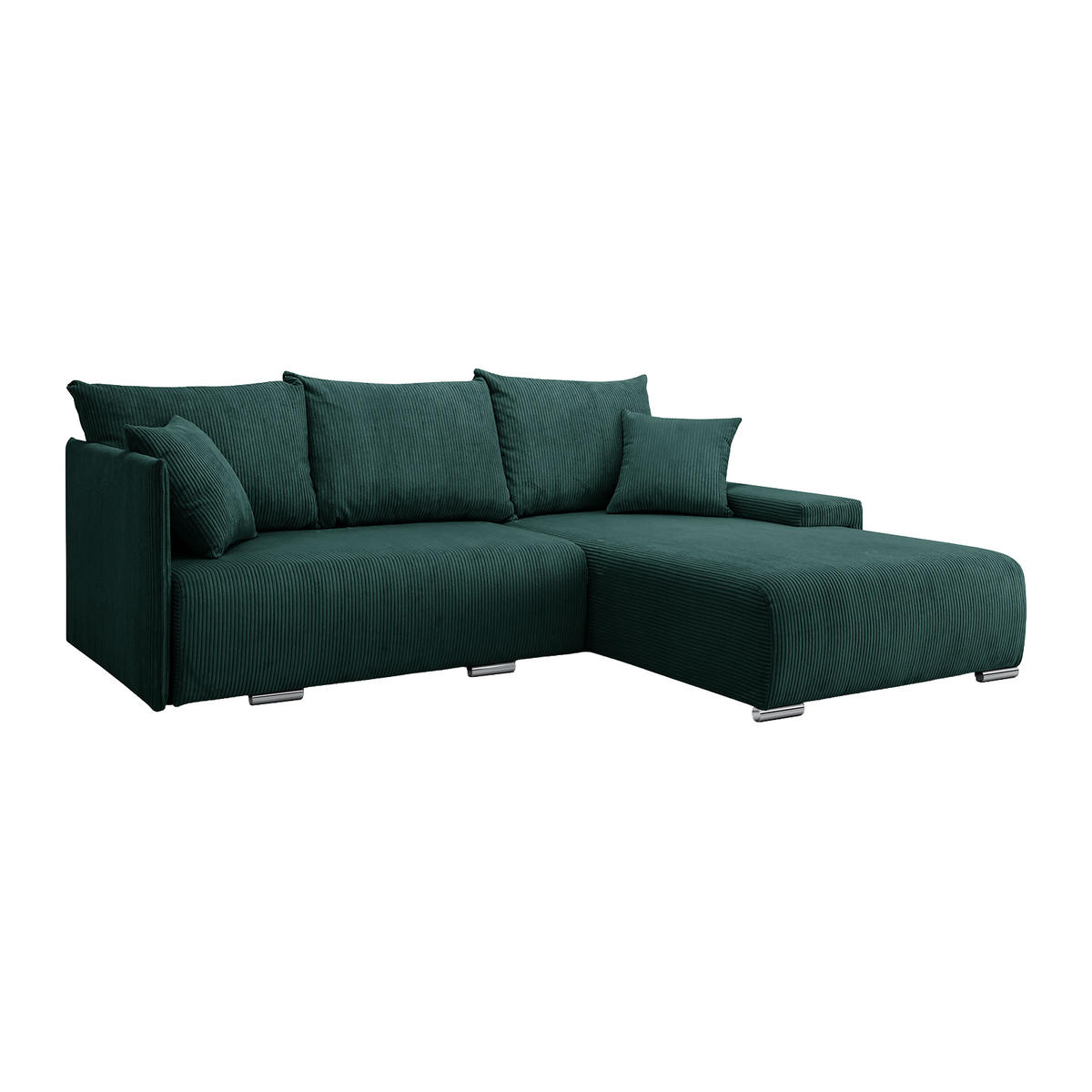 ECKSOFA TRAWANGA L mit Schlaffunktion, Grün - Grün, Textil (246/188cm) - Fedve