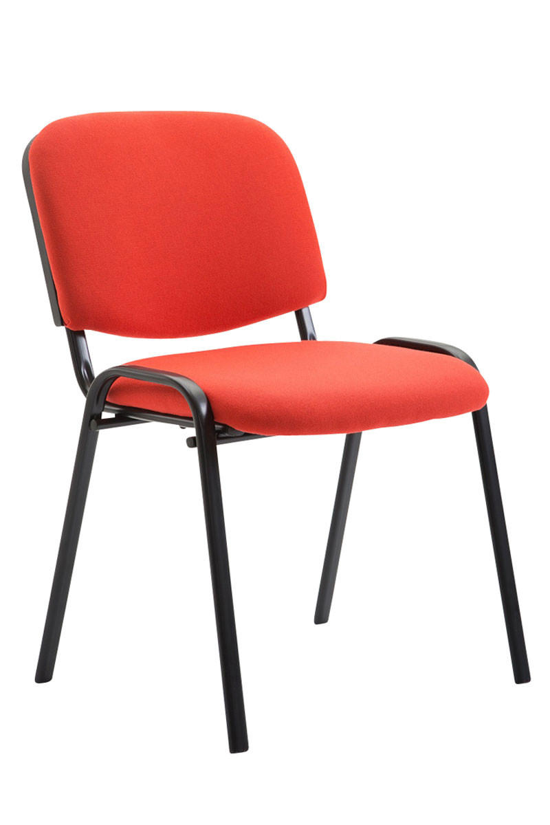 BESUCHERSTUHL Keen mit Stoffbezug, Gestell Schwarz / Bezug Rot - Rot/Schwarz, Textil/Metall (53/83/53cm) - TPFLiving