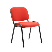 BESUCHERSTUHL Keen mit Stoffbezug, Gestell Schwarz / Bezug Rot - Rot/Schwarz, Textil/Metall (53/83/53cm) - TPFLiving