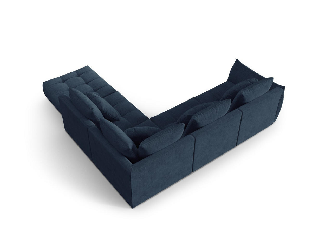 ECKSOFA modular rechts Bloom aus strukturiertem Stoff dunkelblau 4 Sitzplätze - Dunkelblau, Textil (310/316cm) - Micadoni