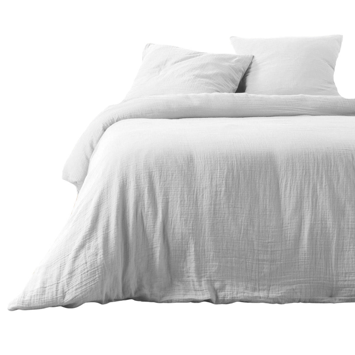 BETTWÄSCHE Angelia 240/220 cm - Weiß, Naturmaterialien (220/240cm) - Douceur d´intérieur