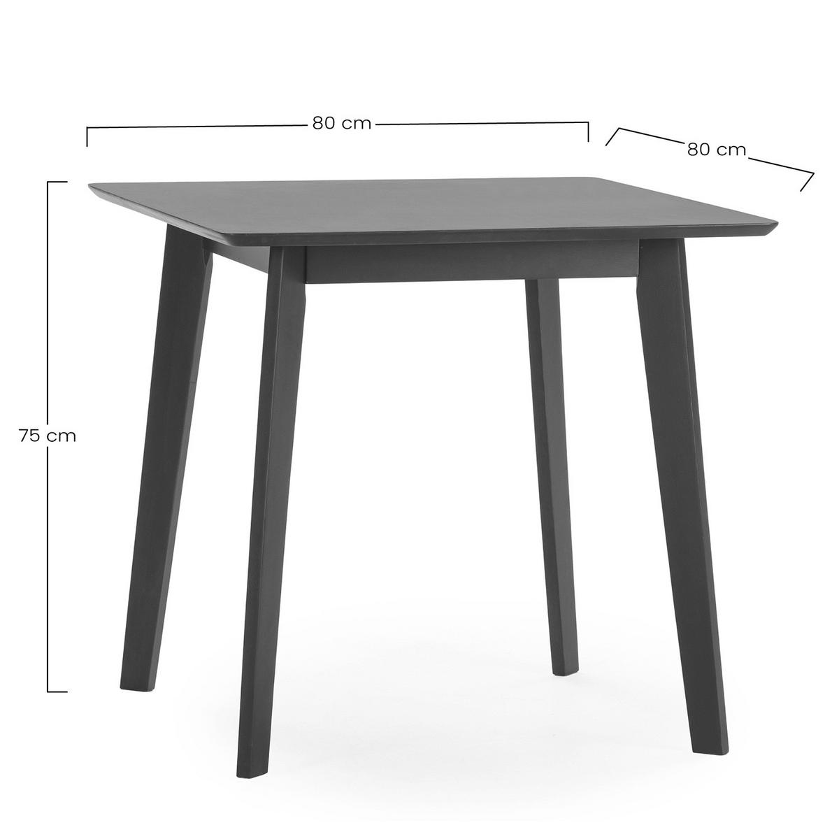 MASĂ DE MASA Pomago 80x80 cm, culoare negru - negru, lemn (24/63/150cm) - VS Venta-stock