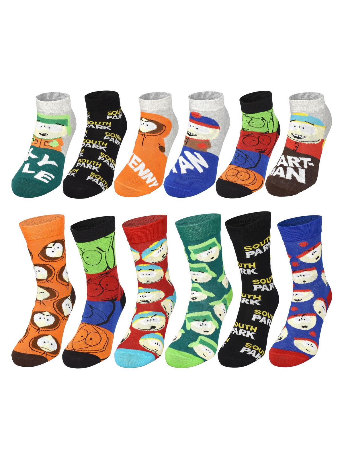 ADVENTSKALENDER South Park mit 12 Paar Socken Größe 40-45 - Multicolor, Textil (37/5/26.5cm) - United Labels