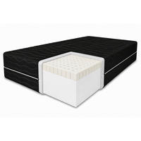 LATEXMATRATZE Memory 120x200 cm, Höhe 11 cm, Härtegrad H3, Schwarz - Schwarz, Textil (120/200cm) - Marpur