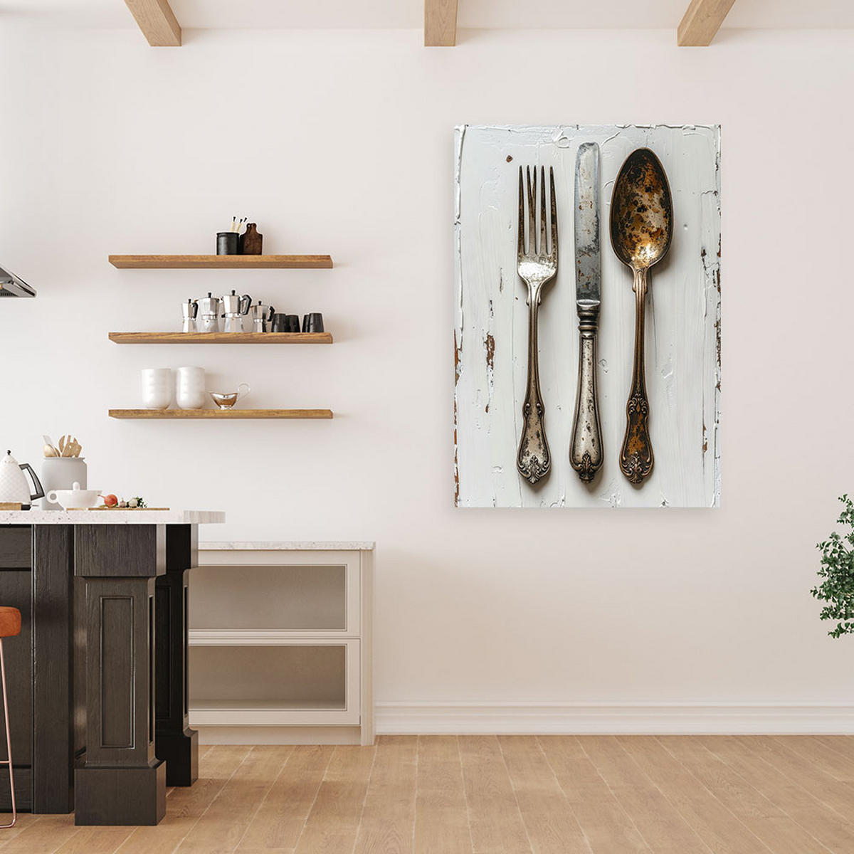 LEINWANDBILD Essen & Trinken 40x60cm - Beige, Textil (40/60cm) - Feeby