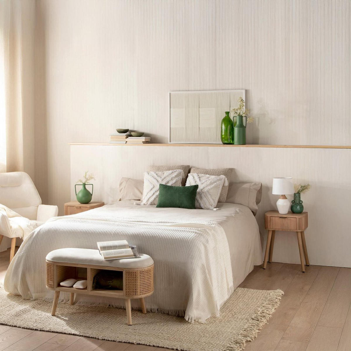 NACHTTISCH MIT 1 SCHUBLADE Mina Natürlich 40 cm x 55 cm - Naturfarben, Holzwerkstoff (40/55/30cm) - Klast Home