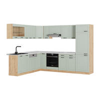 ECKKÜCHE R-Line, Mint Landhaus/Goldkraft Eiche, 287 x 227 cm - Honigeiche/Grün, Holzwerkstoff (287/206.8/60cm) - Vicco