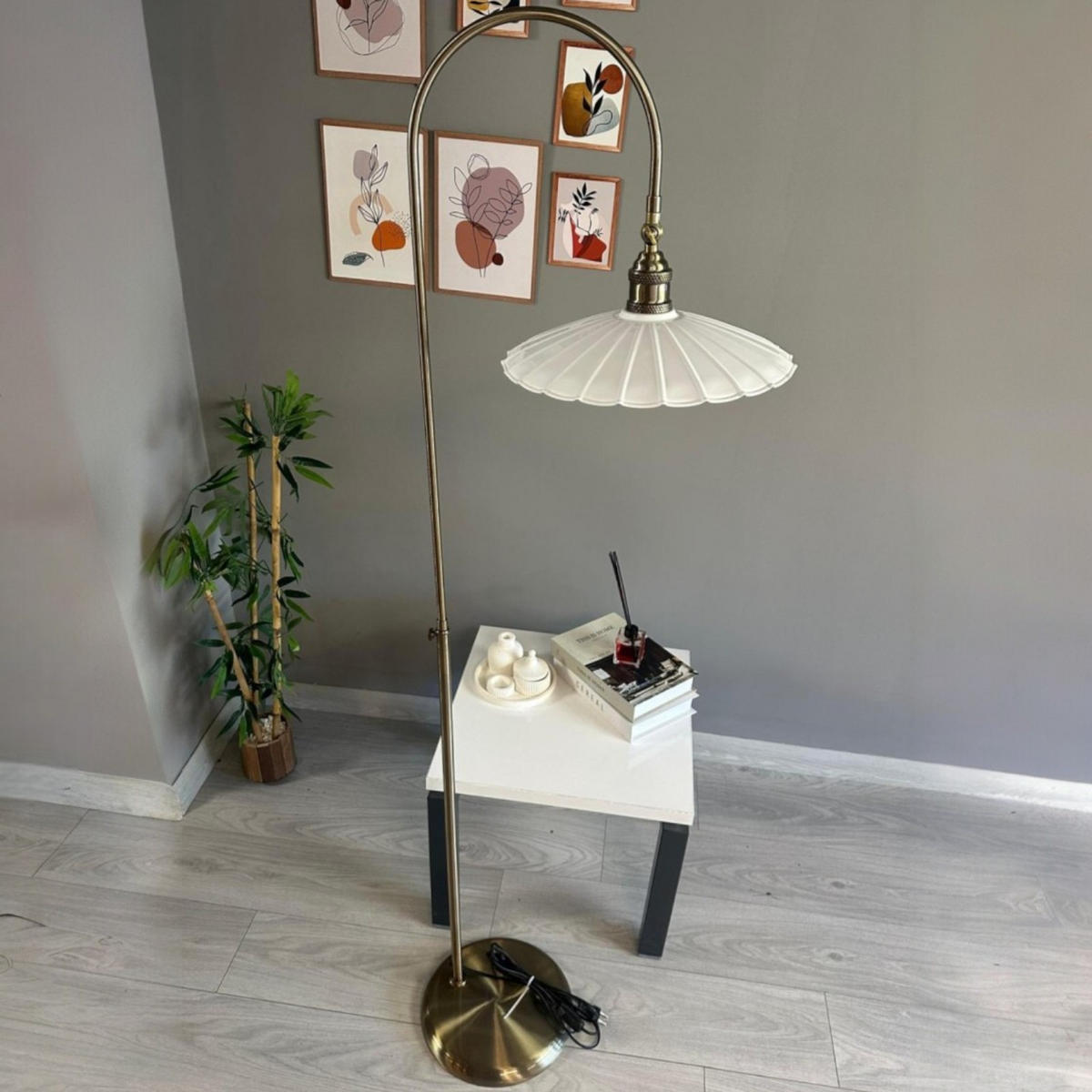 STEHLAMPE Axelor 170 Cm - Weiß, Metall (30/30/168cm) - Bamyum