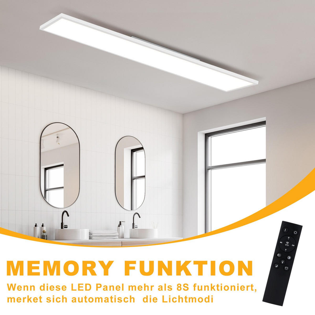 LED-DECKENLEUCHTE Thrall 100/25/1cm - Weiß, Metall (100/25/1cm) - ZMH