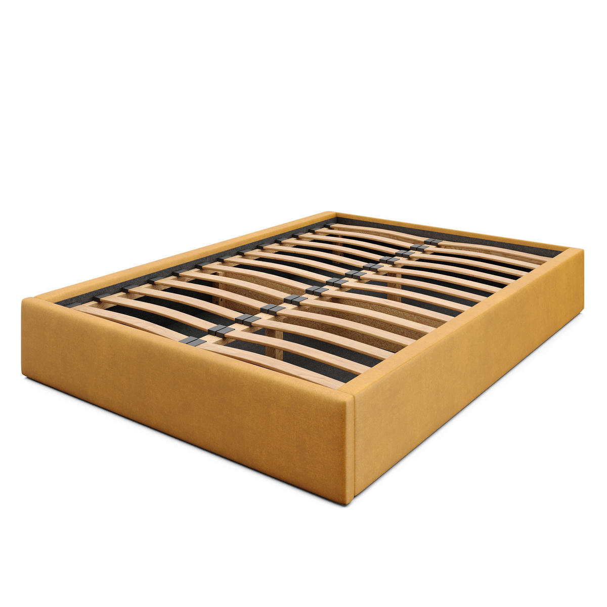 POLSTERBETT 140x200cm Bett mit Stauraum Lattenrost Gelb - Gelb, Holz/Holzwerkstoff (140/200cm) - Muralo