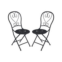 GARTENSTUHL - 41cm x 45cm - Stahl - anthrazitgrau - GUERMANTES - Anthrazit, Metall (41/90/45cm) - Vente-Unique