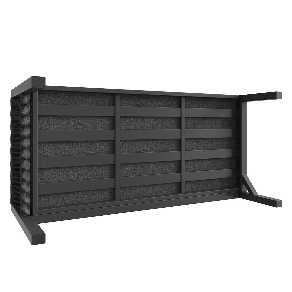 GARTENLOUNGE-SET Grau 6-teilig für 8 Personen mit Marmorglasplatte - Grau, Metall - PANGIVO