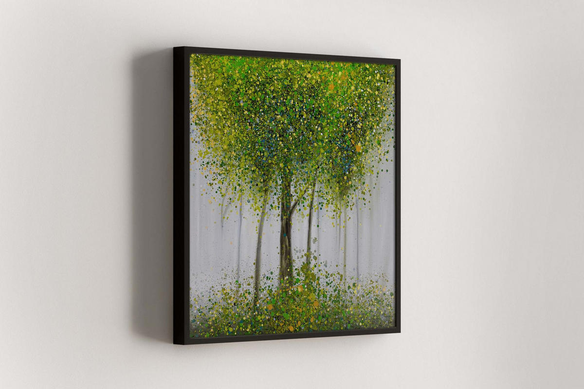 ÖLGEMÄLDE 80/80 cm - Weiß/Grün, Holz/Textil (80/80cm) - KUNSTLOFT