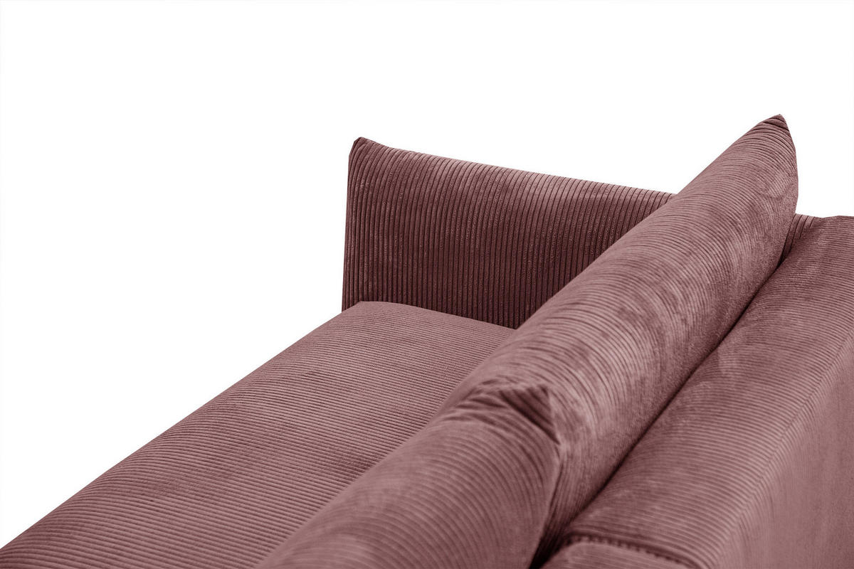 ECKSOFA TAUER 5-Sitzer, altrosa - Schwarz/Altrosa, Holzwerkstoff/Kunststoff (292/174cm) - Courtois Laville