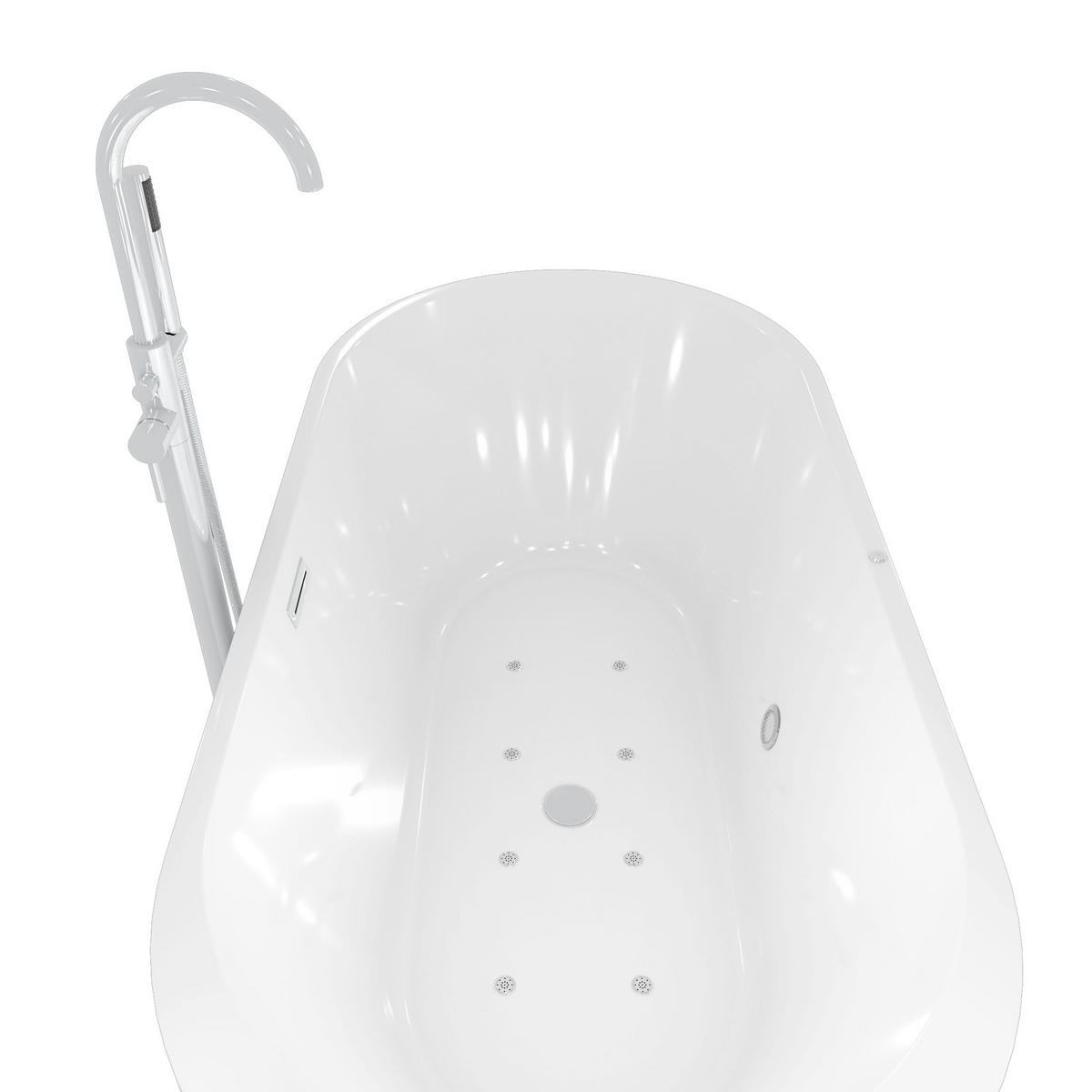 WHIRLPOOL freistehende Badewanne F16 mit AF02 170x80 cm Luftmassage - Weiß, Glas/Kunststoff (80/58/170cm) - AcquaVapore by Sandra Jentho